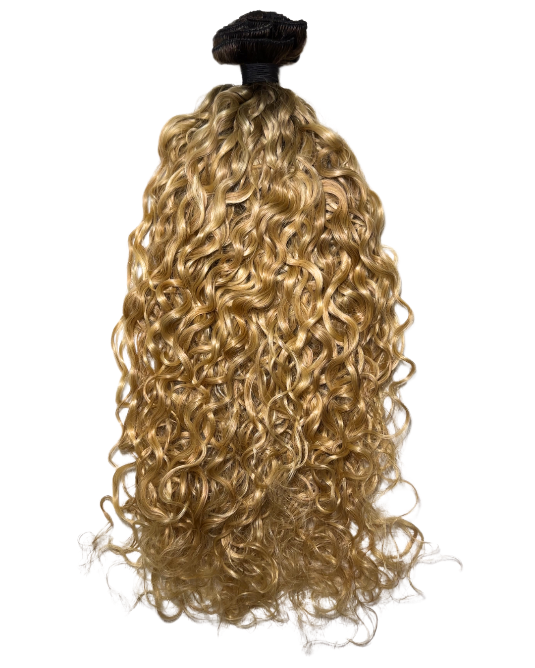 Customized 28" 360g Beach Wavy #2 Rooted Honey Blonde/Lightest Blonde Clip-in Set